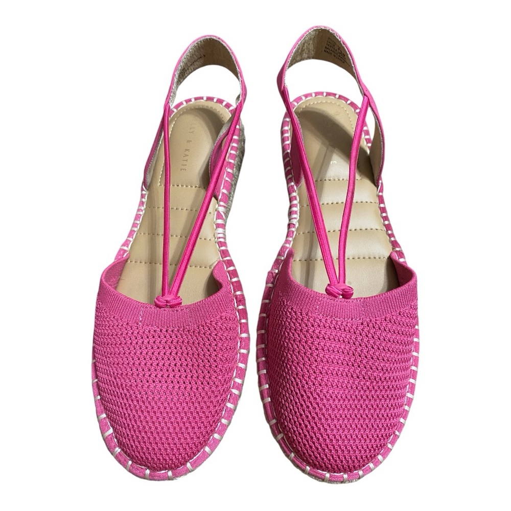 Kelly & Katie Pink Espadrille Slingback Sandals 8 1/2 M
